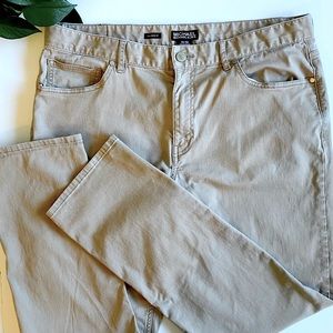 MICHAEL Michael Kors Twill Camel Colored Pants, Slim / Tailored Fit, Size 34/32